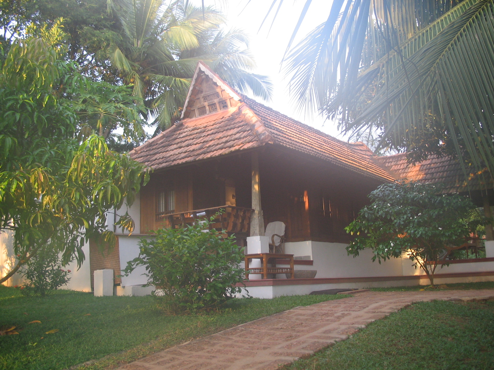 Bungalow Room in the garden on the Travancore Heritage Resort, Kovolam, Kerala, India.